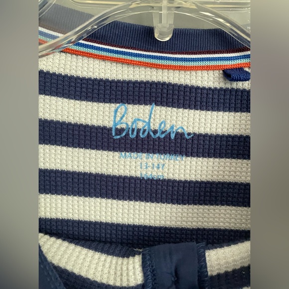 Mini Boden Boys Henley Striped Long Sleeve Size 13-14Y - Picture 2 of 3